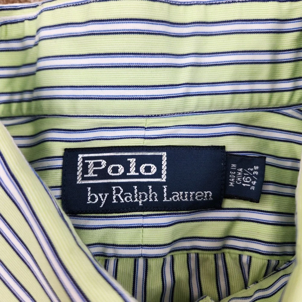 Polo Ralph Lauren Long Sleeve Button Shirt 16 1/2 34/35 Classic Fit Striped Pony